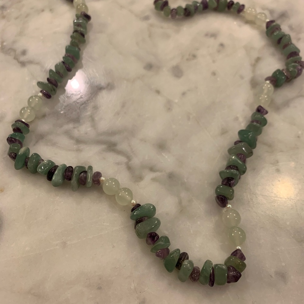 Vintage Long Gemstone Necklace